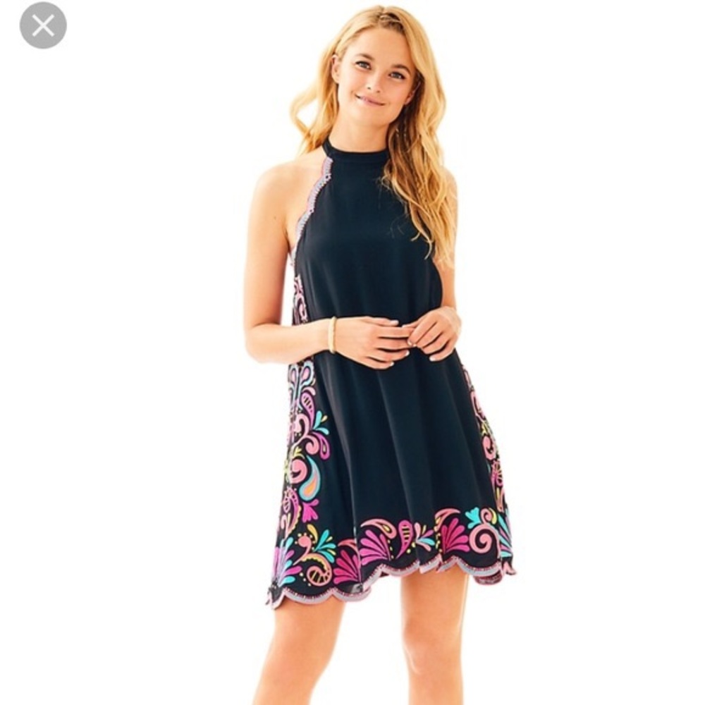 Lilly Pulitzer Quinn Dress in onyx Gypset swirl